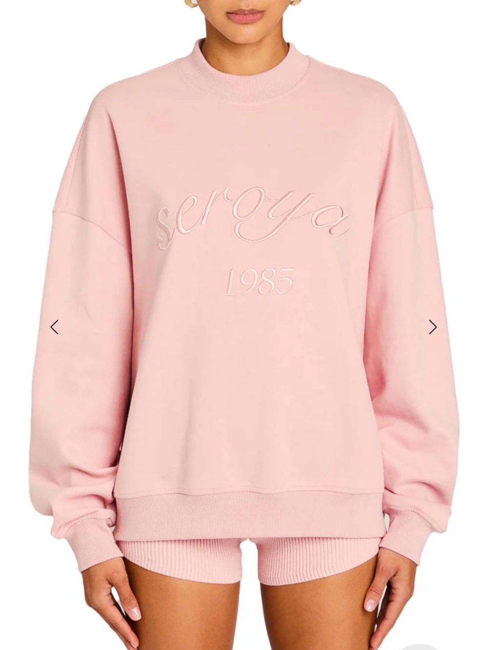 SER.O.YA Pink Embroidered Logo Sweatshirt